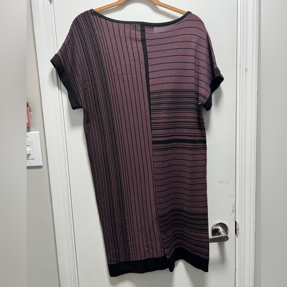 Nine West Women’s Size Small Purple and Black Striped Knit Dress - Picture 5 of 7